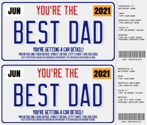 SEM-License Plate Voucher–BEST DAD-WhtRedBlue design preview