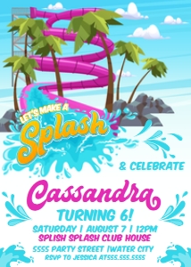 SEM-WaterSlide/Waterpark 5x7 Invite design preview