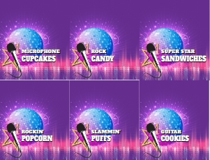 SEM-Rock/Pop Star Food Labels design preview