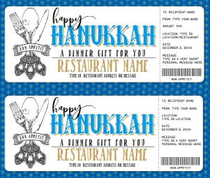 SEM-Dinner Voucher-Hanukkah-blue pattern design preview