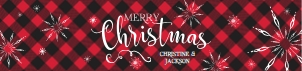 SEM-Merry Christmas Snowflakes buffalo plaid-WATER BOTTLE label design preview