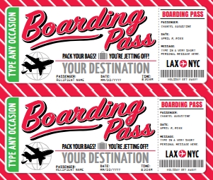 SEM-BOARDING PASS Voucher-PLANE-Christmas stripe design preview
