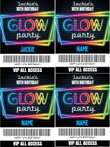 SEM-Glow Party Badges BLUE 3x4: SEM-Glow Party Badges BLUE