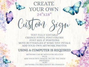 SEM-Butterfly Lilac-Custom SIGN-HORIZ 18x24: SEM-Butterfly Lilac-Custom SIGN-HORIZ 18x24