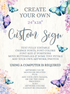 SEM-Butterfly Lilac-Custom SIGN-VERT 18x24: SEM-Butterfly Lilac-Custom SIGN-VERT 18x24