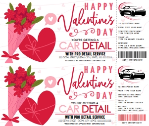 SEM-Valentine-Car Detail Voucher-candy/flowers-WHITE: SEM-Valentine-Car Detail Voucher-candy/flowers-WHITE
