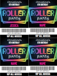 SEM-Roller Party-Glow Badges-Pink-3x4: SEM-Roller Party-Glow Badges-Pink-SM
