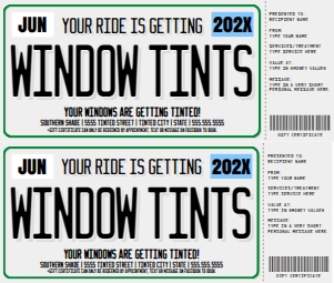SEM-License Plate Voucher–WINDOW TINT-BLK/White bkgd design preview