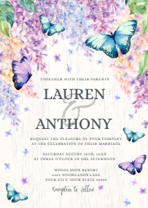 SEM-Butterfly Lilac-WEDDING Invite design preview