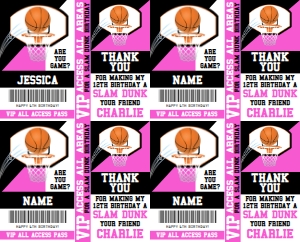 SEM-Basketball Badge Thank You-Pink/BLACK design preview