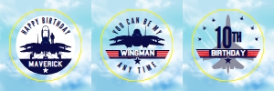 SEM-Top Gun-Fighter Pilot-2" Circles: SEM-Top Gun-Fighter Pilot-PARTY SET
