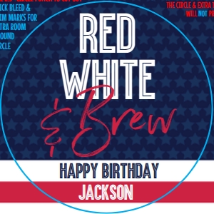 SEM-4th of July-Red White Brew-2.5 Sticker: SEM-4th of July-Red White Brew-2.5 Sticker