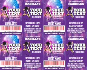 SEM-Rock/Pop Star Badge invite-V2-YOUR TEXT design preview