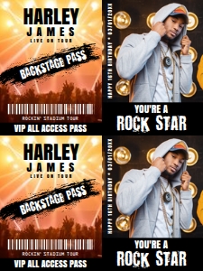 SEM-PHOTO Badge ROCK STAR-boy bday-3x4: SEM-PHOTO Badge ROCK STAR-boy birthday
