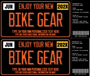SEM-License Plate Voucher–Bike Gear-BLK/org: SEM-License Plate Voucher–Bike Gear-BLK/org