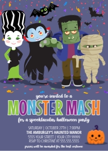 SEM-Halloween Monster Mash Invite-5x7 design preview