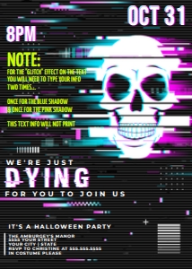 SEM-Halloween GLITCH Invite-5x7 design preview