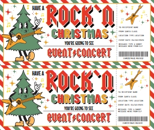 SEM-Christmas Voucher-Retro Tree-Rock'n-Concert design preview