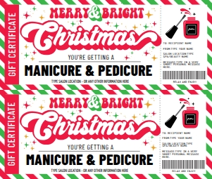 SEM-Christmas Voucher-Mani Pedi-Merry/Bright design preview