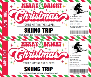 SEM-Christmas Voucher-Snow Skiing-Merry/Bright design preview