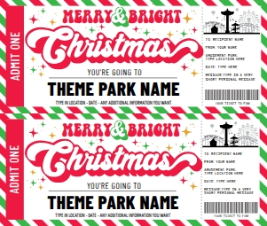 SEM-Christmas Voucher-Theme Park-Merry/Bright design preview