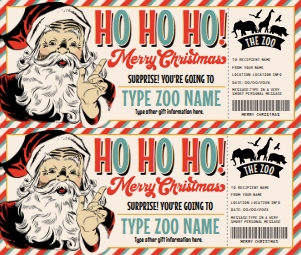 SEM-Santa Voucher-Vint-HoHoHo-ZOO design preview