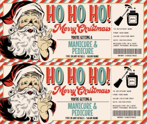 SEM-Santa Voucher-Vint-HoHoHo-Mani Pedi: SEM-Santa Voucher-Vint-HoHoHo-Mani Pedi