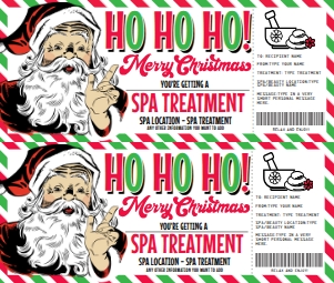 SEM-Santa Voucher-Bright-HoHoHo-Spa design preview
