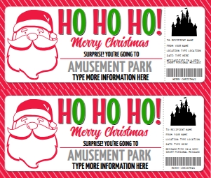 SEM-Christmas Voucher-SANTA-Ho Ho Ho-Amusement Park design preview