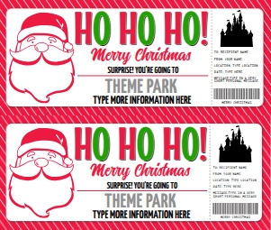 SEM-Christmas Voucher-SANTA-Ho Ho Ho-Theme Park design preview