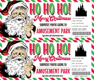 SEM-Santa Voucher-Bright-HoHoHo-Amusement Park design preview