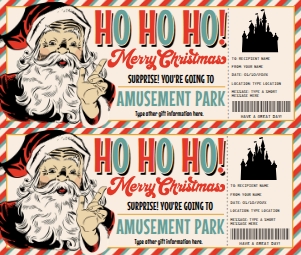 SEM-Santa Voucher-Vint-HoHoHo-Amusement Park design preview