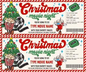 SEM-Retro Xmas Movie Night Voucher design preview