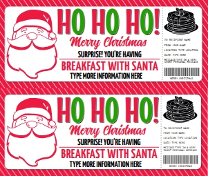 SEM-Christmas Voucher-SANTA-Ho Ho Ho-breakfast: SEM-Christmas Voucher-SANTA-Ho Ho Ho-breakfast