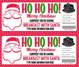 SEM-Christmas Voucher-SANTA-Ho Ho Ho-breakfast design preview