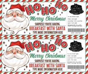 SEM-Christmas SANTA Voucher-RedGrn-Breakfast design preview