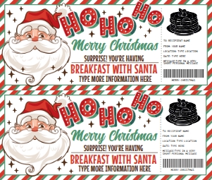 SEM-Christmas SANTA Voucher-RedGrn-Breakfast: SEM-Christmas SANTA Voucher-RedGrn-Breakfast