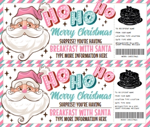 SEM-Christmas SANTA Voucher-PINK-Breakfast design preview