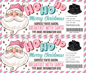 SEM-Christmas SANTA Voucher-PINK-Breakfast: SEM-Christmas SANTA Voucher-PINK-Breakfast