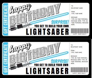 SEM-BIRTHDAY Voucher-Lightsaber-blue/BLK bkgd: SEM-BIRTHDAY Voucher-Lightsaber-blue/BLK bkgd