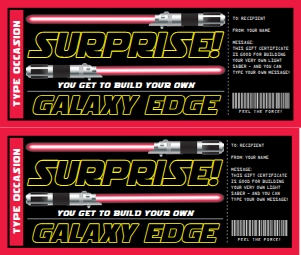 SEM-SURPRISE Voucher-Lightsaber-red-galaxy design preview