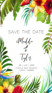 Save The Date Tropical design preview