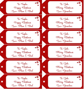 THC1775: Xmas Tags - 12 Small: THC1775: Xmas Indoor