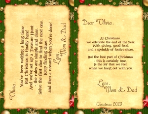 Message: Christmas: THC1747 OUTDOOR puzzle clues