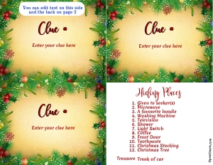 THC1777d: Hiding Places & Extra Templates: thc1777: Tricky Christmas Riddles