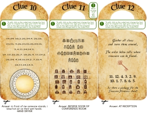 THC1786 HOTEL Treasure Hunt Clues design preview