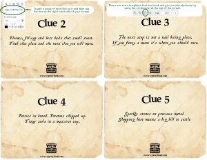 THC1749b: Clues 2-5: THC1749: Mall Treasure Hunt