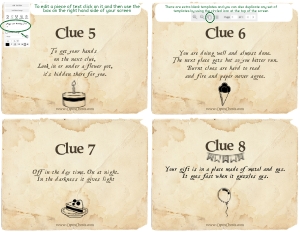 THC1720c: Clues 5-8: THC1720: Outdoor Birthday Treasure Hunt