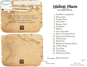THC1749f: Final Message & Hiding Places: THC1749: Mall Treasure Hunt