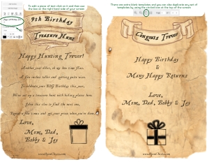 THC1720a: Start & Finish: THC1720: Outdoor Birthday Treasure Hunt